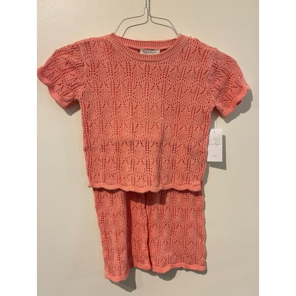 NWT Jessica Simpson Pink Knit Shirt & Pants Outfit - Girls 4 - Picture 1 of 3